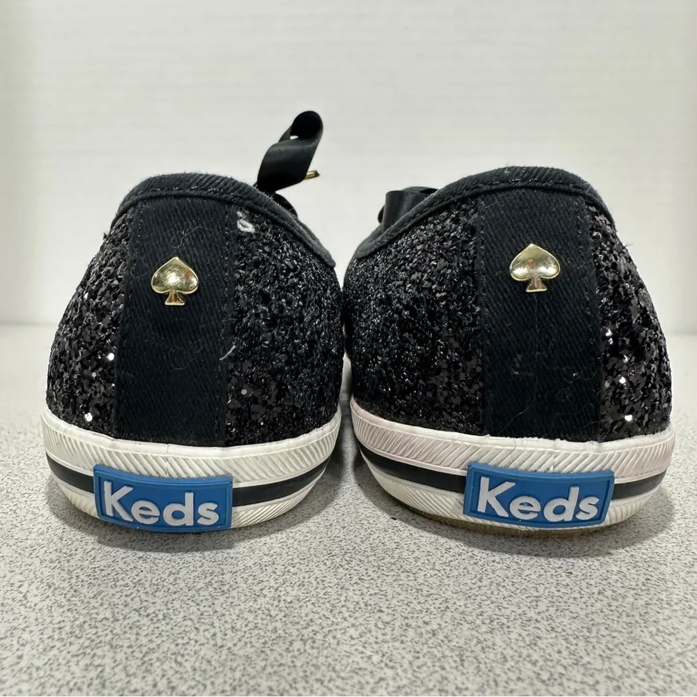 Keds x Kate Spade New York Women's 8 Champion Glitter Sneakers‎ Black WF52882